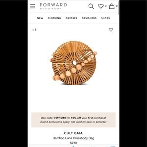 Brand New CULT GAIA Bamboo Luna Crossbody Bag